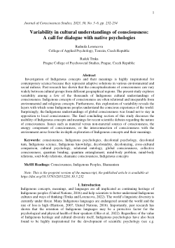 Variability in cultural understandings of consciousness: A call for dialogue with native psychologies