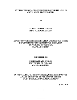 Anthropogenic Activities And Biodiversity Loss In Cross River State, Nigeria.pdf