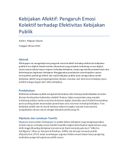 Kebijakan Afektif: Pengaruh Emosi Kolektif terhadap Efektivitas Kebijakan Publik