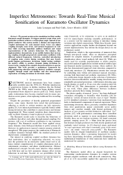 Imperfect Metronomes: Towards Real-Time Musical Sonification of Kuramoto Oscillator Dynamics