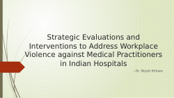 Evaluations & Interventions for Workplace Violence in Healthcare facilities