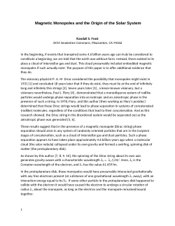 Magnetic Monopoles and the Origin of the Solar Systyem.docx