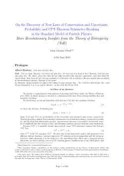 On the Discovery of New Laws of Conservation and Uncertainty, Probability and CPT-Theorem Symmetry-Breaking in the Standard Model of Particle Physics: More Revolutionary Insights from the Theory of Entropicity (ToE).