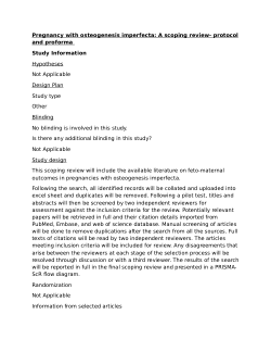<b>Pregnancy with osteogenesis imperfecta: A scoping review- protocol and proforma</b>