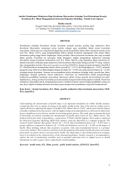 Analisis Pemahaman Mahasiswa Ilmu Kesehatan Masyarakat terhadap Teori Determinan Derajat Kesehatan H.L. Blum Menggunakan Structural Equation Modeling - Partial Least Squares.pdf