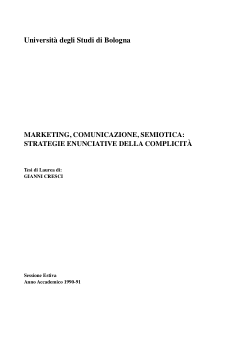 MARKETING, COMUNICAZIONE, SEMIOTICA. STRATEGIE ENUNCIATIVE DELLA COMPLICITÀ