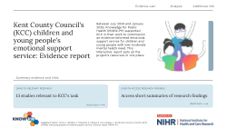 Kent County Council's (KCC) children and young people's emotional support service: Evidence report