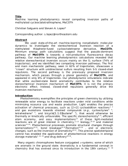 Supporting Information for Machine learning photodynamics reveal competing inversion paths of methylated cyclooctatetrathiophene, MeCOTh