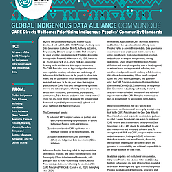 CARE Directs Us Home: Prioritizing Indigenous Peoples’ Community Standards Communiqué