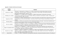 Data Files for the Meta-analysis of Instructional Leadership Effects on Teacher Efficacy