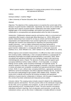 What is Parent–Teacher Collaboration? A Scoping Review of its Conceptual and Operational Definitions