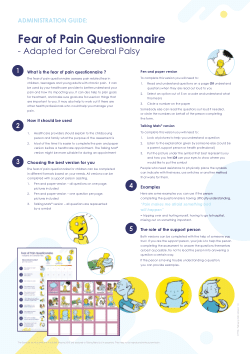 Fear of Pain Questionnaire - Adapted for Cerebral Palsy (FOPQ-CP)