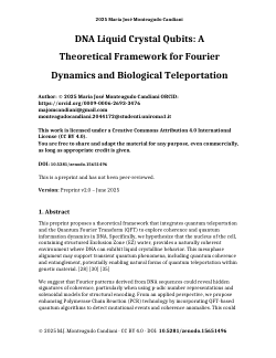 DNA Liquid Crystal Qubits A Theoretical Framework for Fourier Dynamics and Biological Teleportation V2