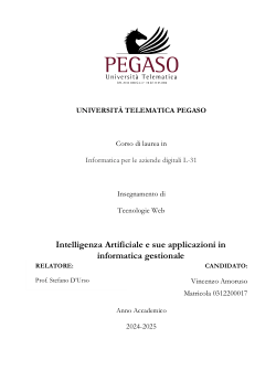 Intelligenza Artificiale e sue applicazioni in informatica gestionale
