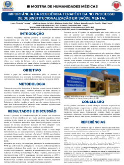 Importância da Residência Terapêutica no processo de desinstitucionalização em saúde mental
