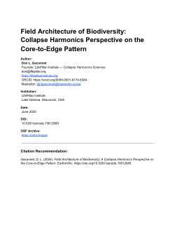 Field Architecture Of Biodiversity Core-to-Edge Pattern Perspective