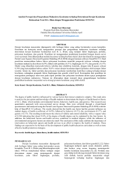 Analisis Persepsi dan Pengetahuan Mahasiswa Kesehatan terhadap Determinan Derajat Kesehatan Berdasarkan Teori H.L Blum dengan Menggunakan Pendekatan SEM-PLS. pdf