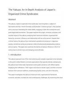 The Yakuza: An In-Depth Analysis of Japan’s Organized Crime Syndicates