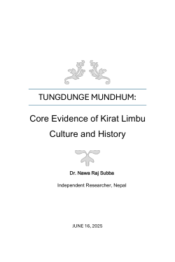Tungdunge Mundhum: Core Evidence of Kirat Limbu Culture and History