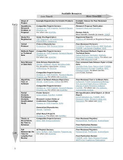 Table: Example venues for releasing or publishing products produced at each stage of the research process