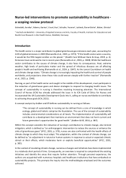 <b>Nurse-led interventions to promote sustainability in healthcare - a scoping review protocol</b>