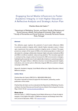 <b>Engaging Social Media Influencers to Foster Academic Integrity in Irish Higher Education: A Reflective Analysis and Strategic Action Plan</b>