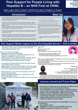 Peer support for people living with Hepatitis B - an NHS first at Central North West London NHS Trust