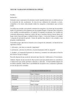 Test de validación interjueces CIPEJIG