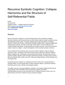 Recursive Symbolic Cognition- Collapse Harmonics and the Structure of Self-Referential Fields