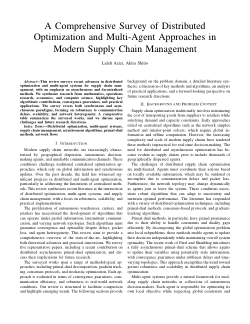 A Comprehensive Survey of DistributedOptimization and Multi-Agent Approaches inModern Supply Chain Management