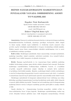 BIZNES SAMARADORLIGINI MARKETINGDAN FOYDALANIB YANADA OSHIRISHNING ASOSIY YO‘NALISHLARI