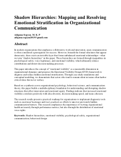 Shadow Hierarchies: Mapping and Resolving Emotional Stratification in Organizational Communication