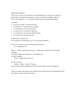 CAT'S Law of Irony: The Structural Role of Opposites in Transformation and Resonance