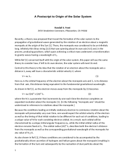 <b>A Postscript to Origin of the Solar System</b>