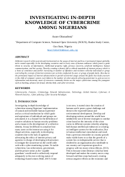 INVESTIGATING IN-DEPTH KNOWLEDGE OF CYBERCRIME AMONG NIGERIANS