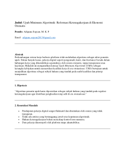 Upah Minimum Algoritmik: Reformasi Ketenagakerjaan di Ekonomi Otomatis