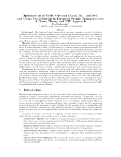 Optimization of Mode Selection (Road, Rail, and Sea) and Cargo Consolidation in European Freight Transportation A Game Theory and.pdf