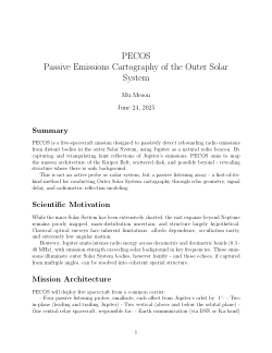 <b>PECOS: Passive Emissions Cartography of the Outer Solar System</b>