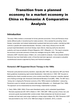Transition from a planned economy to a market economy in China vs Romania: A Comparative Analysis
