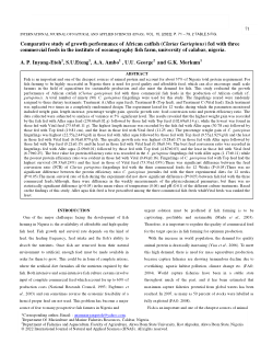 Comparative Study Of Growth Performance Of African Catfish (Clarias Gariepinus) Fed With Three Commercial Feeds In The Institute Of Oceanography Fish Farm, University Of Calabar, Nigeria..pdf