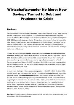 Wirtschaftswunder No More: How Savings Turned to Debt and Prudence to Crisis