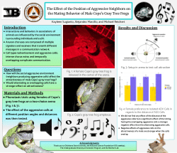 The Effect of the Position of Aggressive Neighbors on the Mating Behavior of Male Cope's Gray Tree Frogs