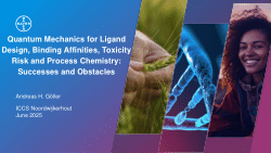 <b>Quantum Mechanics for Ligand Design, Binding Affinities, Toxicity Risk and Process Chemistry: Successes and Obstacles</b>