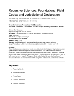 Recursive Sciences: The Founding Declaration