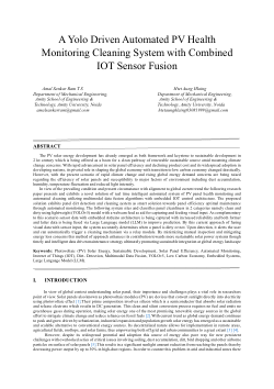 <strong>A YOLO-Driven Automated PV Health Monitoring Cleaning System with Combined IoT Sensor Fusion</strong>