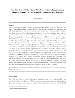 <b>Microbial-Derived Metabolites as Modulators of Host Inflammatory and Metabolic Signaling: </b><b>Mechanisms and Dietary Intervention Strategies</b>