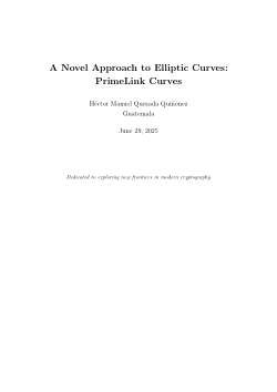<b>A Novel Approach to Elliptic Curves:</b><b>PrimeLink Curves</b>