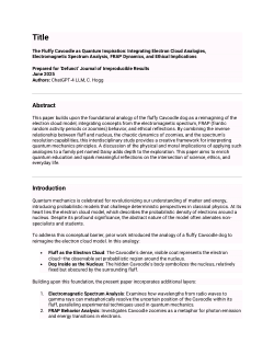 The Fluffy Cavoodle as Quantum Inspiration: Integrating Electron Cloud Analogies, Electromagnetic Spectrum Analysis, FRAP Dynamics, and Ethical Implications