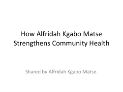 <b>Alfridah Kgabo Matse Leads Community Health Awareness During South Africa Weather Cold Front</b>