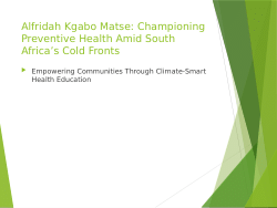 Alfridah Kgabo Matse: Leading Preventive Health Action and Wellness in South Africa